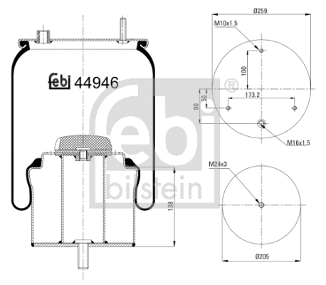 Bellow, air suspension (44946)