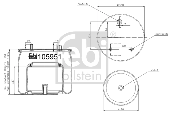Bellow, air suspension (105951)