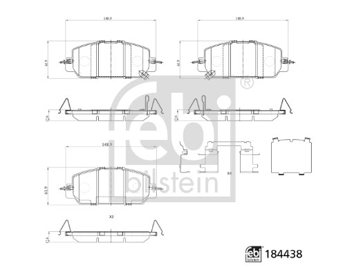 Brake Pad Set, disc brake (184438)