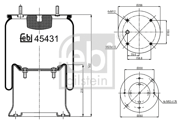 Bellow, air suspension (45431)