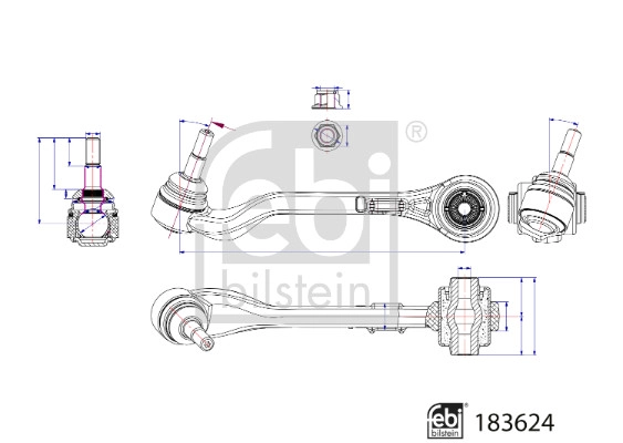 Control/Trailing Arm, wheel suspension (183624)