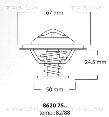 Thermostat, coolant (8620 7588)