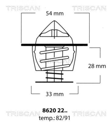 Thermostat, coolant (8620 2282)