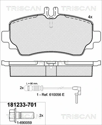 Brake Pad Set, disc brake (8110 23022)