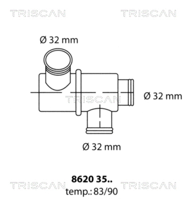 Thermostat, coolant (8620 3590)