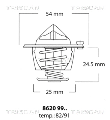 Thermostat, coolant (8620 9982)