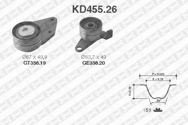 Timing Belt Kit (KD455.26)