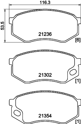Brake Pad Set, disc brake (T3170)