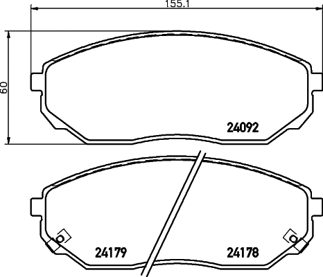 Brake Pad Set, disc brake (T1508)