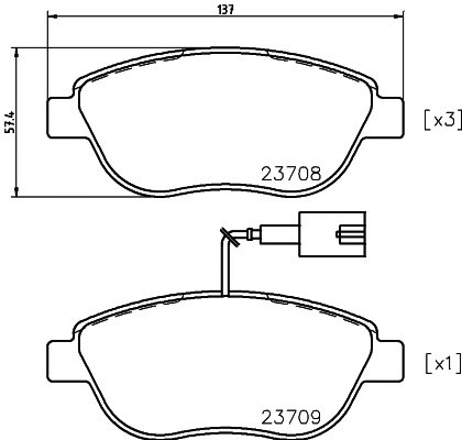 Brake Pad Set, disc brake (T5163)