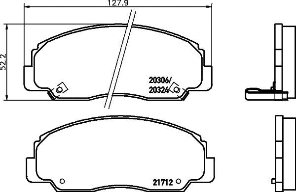 Brake Pad Set, disc brake (T1286)