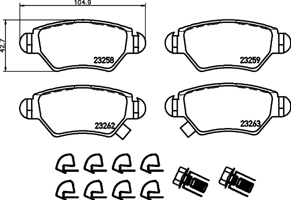 Brake Pad Set, disc brake (T9066)