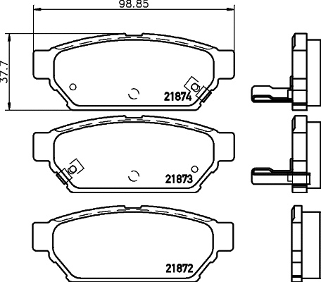 Brake Pad Set, disc brake (T3042)