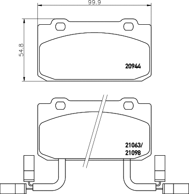 Brake Pad Set, disc brake (T4164)