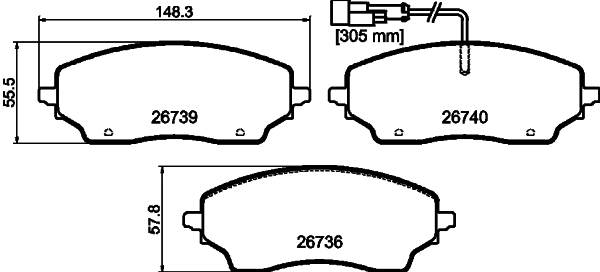 Brake Pad Set, disc brake (T4292)