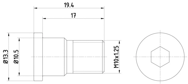 Bolt, brake disc (TPM0007)