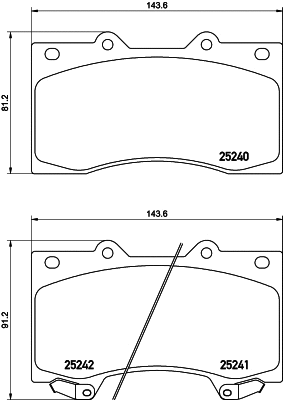 Brake Pad Set, disc brake (T2044)