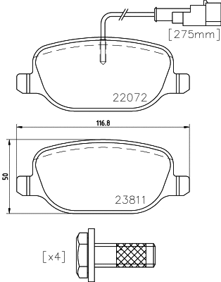 Brake Pad Set, disc brake (T2490)