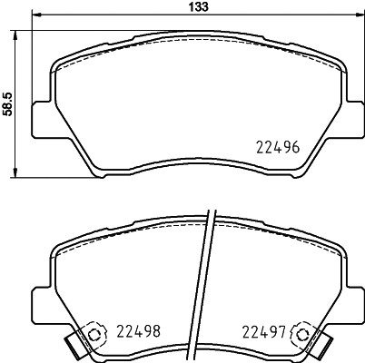 Brake Pad Set, disc brake (T2587)