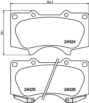 Brake Pad Set, disc brake (T1368)