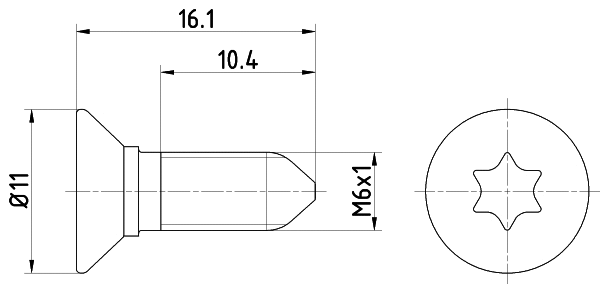 Bolt, brake disc (TPM0008)