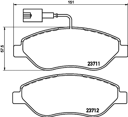 Brake Pad Set, disc brake (T5164)