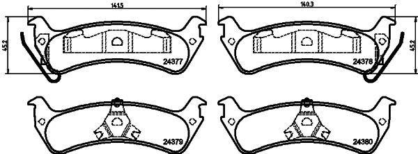 Brake Pad Set, disc brake (T1614)