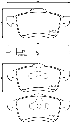 Brake Pad Set, disc brake (T1808)