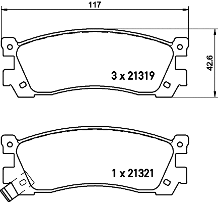 Brake Pad Set, disc brake (T2117)