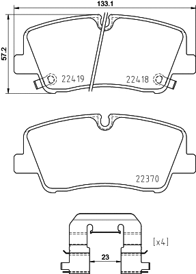 Brake Pad Set, disc brake (T2596)