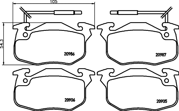 Brake Pad Set, disc brake (T6088)