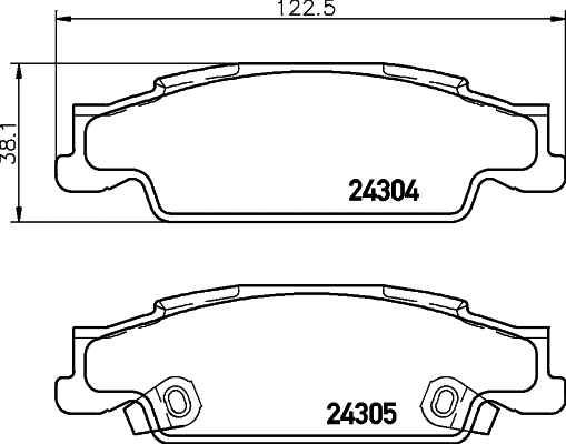 Brake Pad Set, disc brake (T2405)