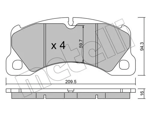 Brake Pad Set, disc brake (22-0957-0)