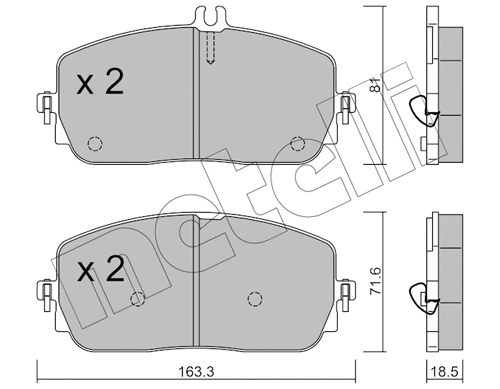 Brake Pad Set, disc brake (22-1194-0)