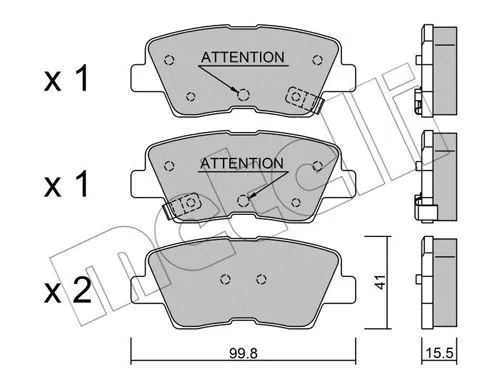 Brake Pad Set, disc brake (22-0886-1)