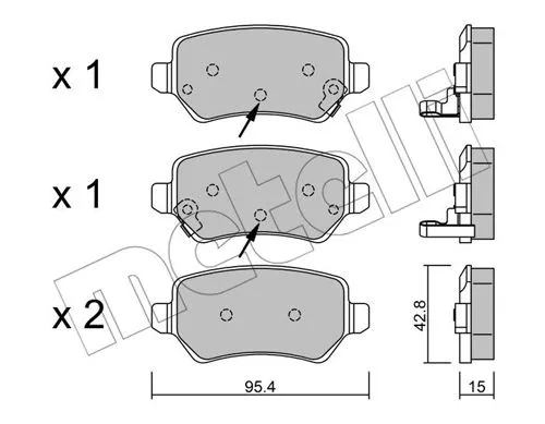 Brake Pad Set, disc brake (22-0542-2)
