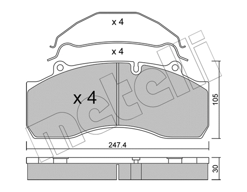 Brake Pad Set, disc brake (22-0594-0)