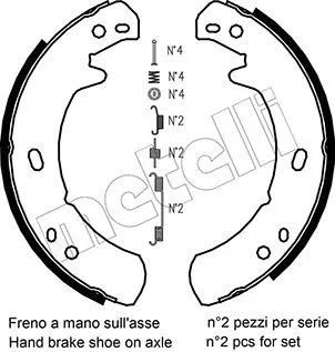 Brake Shoe Set, parking brake (53-0373K)