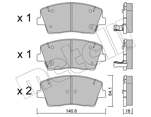 Brake Pad Set, disc brake (22-1168-0)