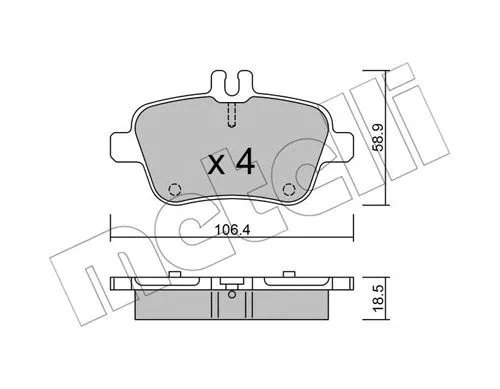 Brake Pad Set, disc brake (22-0966-0)