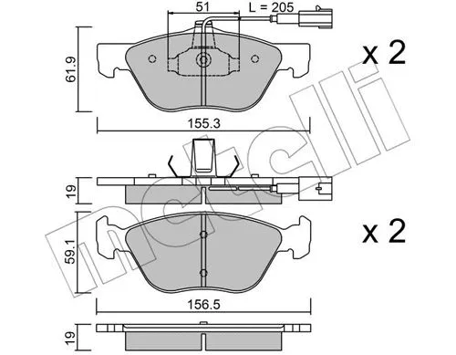 Brake Pad Set, disc brake (22-0083-1)