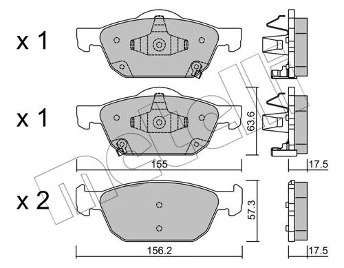Brake Pad Set, disc brake (22-1009-0)
