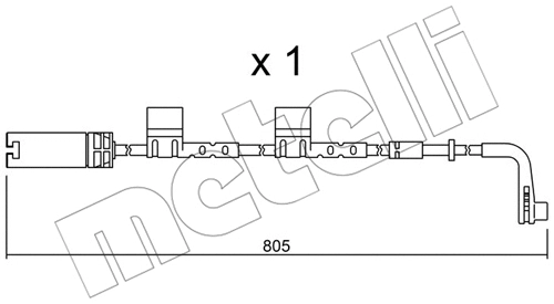 Warning Contact, brake pad wear (SU.222)