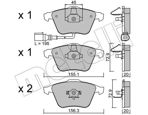Brake Pad Set, disc brake (22-0549-2)