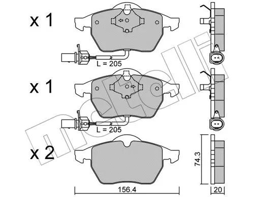 Brake Pad Set, disc brake (22-0181-3)
