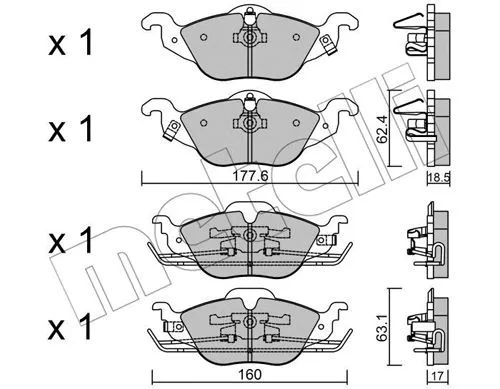 Brake Pad Set, disc brake (22-0257-0)