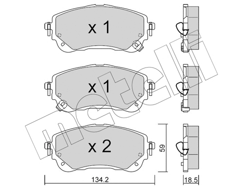 Brake Pad Set, disc brake (22-1234-0)