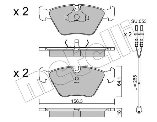 Brake Pad Set, disc brake (22-0122-2K)