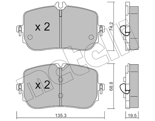 Brake Pad Set, disc brake (22-1268-0)