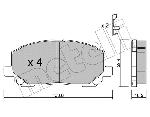 Brake Pad Set, disc brake (22-0616-0)